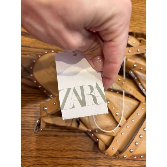 NWT ZARA studded leather sandals - Picture 4 of 7